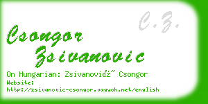 csongor zsivanovic business card